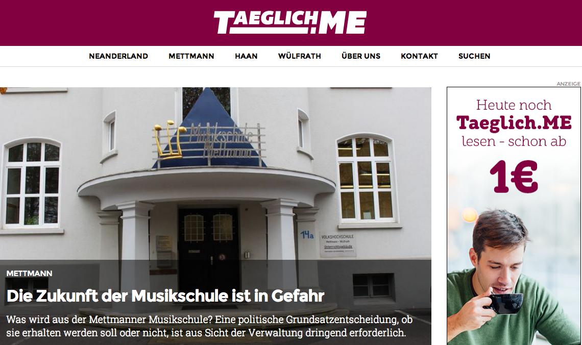 Fallstudie Taeglich.ME - lokaler Onlinejournalismus aus Mettmann